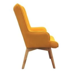 THE HOME DECO FACTORY Fauteuil Helsinki Jaune Design Patchwork Home Deco Factory -Pas Cher Fauteuil Magasin 18503983 4