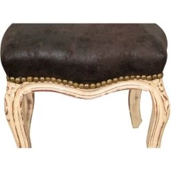 BISCOTTINI Banquette Repose Pieds Style Français Louis XVI, En Bois Massif De Hêtre, Sculpté à La Main De Dimensions L42XPR42XH42 Cm. Fini -Pas Cher Fauteuil Magasin 18545694 5