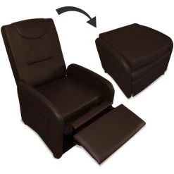 INTENSEDECO Fauteuil Relax Pliable Bristol Marron - Marron -Pas Cher Fauteuil Magasin 18570493 3
