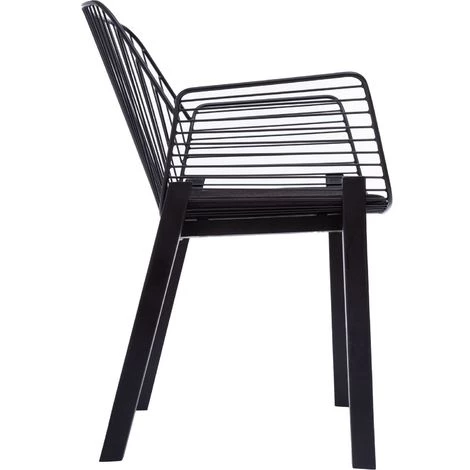 ATMOSPHERA Fauteuil Design Bois Et Métal Alby - 58 X 60 X 83 - Noir 5 ATMOSPHERA Fauteuil Design Bois Et Métal Alby - 58 X 60 X 83 - Noir – Image 3