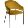 ATMOSPHERA Fauteuil En Velours Design Contempo Siron - 57 X 59 X 82 - Jaune -Pas Cher Fauteuil Magasin 18610827 1