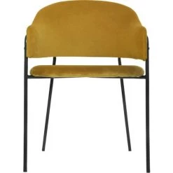 ATMOSPHERA Fauteuil En Velours Design Contempo Siron - 57 X 59 X 82 - Jaune -Pas Cher Fauteuil Magasin 18610827 2