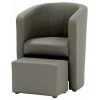 AUTRES NINO Fauteuil + Pouf - Simili Taupe -Pas Cher Fauteuil Magasin 18636771 1