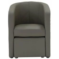 AUTRES NINO Fauteuil + Pouf - Simili Taupe -Pas Cher Fauteuil Magasin 18636771 2