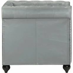 Fauteuil Chesterfield Cuir Véritable Gris VidaXL -Pas Cher Fauteuil Magasin 18713143 3
