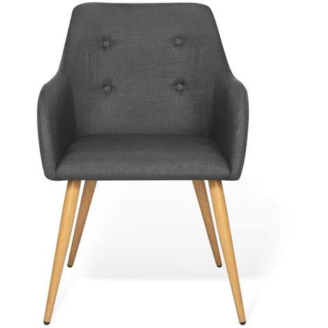 IDMARKET Lot De 2 Fauteuils DANIA Gris Anthracite 5 IDMARKET Lot De 2 Fauteuils DANIA Gris Anthracite – Image 3