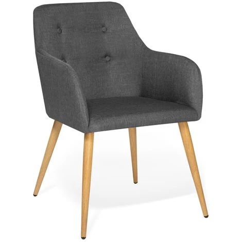 IDMARKET Lot De 2 Fauteuils DANIA Gris Anthracite 6 IDMARKET Lot De 2 Fauteuils DANIA Gris Anthracite – Image 4