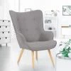 IDMARKET Fauteuil Scandinave IVAR En Tissu Gris Clair - Gris -Pas Cher Fauteuil Magasin 18777858 1