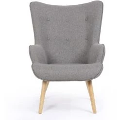 IDMARKET Fauteuil Scandinave IVAR En Tissu Gris Clair - Gris -Pas Cher Fauteuil Magasin 18777858 3