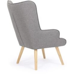 IDMARKET Fauteuil Scandinave IVAR En Tissu Gris Clair - Gris -Pas Cher Fauteuil Magasin 18777858 5