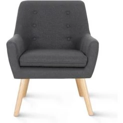 IDMARKET Fauteuil Scandinave NAT En Tissu Gris Anthracite - Gris 9 IDMARKET Fauteuil Scandinave NAT En Tissu Gris Anthracite - Gris -Pas Cher Fauteuil Magasin 18823754 3
