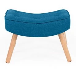 IDMARKET Fauteuil Scandinave IVAR Avec Repose Pieds Bleu Canard -Pas Cher Fauteuil Magasin 18850727 5