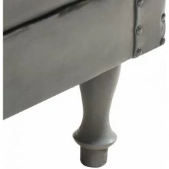 Fauteuil Cuir Véritable Gris VidaXL -Pas Cher Fauteuil Magasin 18899075 5