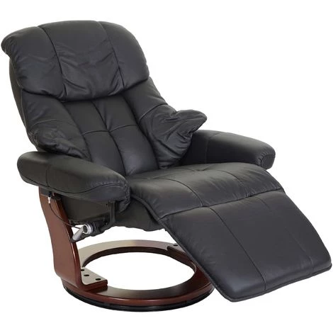 HHG MCA Fauteuil Relax Calgary 2, Fauteuil De Télévision, Cuir, Charge 150kg ~ Noir, Couleur Noix 3 HHG MCA Fauteuil Relax Calgary 2, Fauteuil De Télévision, Cuir, Charge 150kg ~ Noir, Couleur Noix