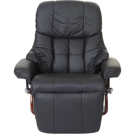 HHG MCA Fauteuil Relax Calgary 2, Fauteuil De Télévision, Cuir, Charge 150kg ~ Noir, Couleur Noix 5 HHG MCA Fauteuil Relax Calgary 2, Fauteuil De Télévision, Cuir, Charge 150kg ~ Noir, Couleur Noix – Image 3