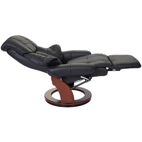 HHG MCA Fauteuil Relax Calgary 2, Fauteuil De Télévision, Cuir, Charge 150kg ~ Noir, Couleur Noix 7 HHG MCA Fauteuil Relax Calgary 2, Fauteuil De Télévision, Cuir, Charge 150kg ~ Noir, Couleur Noix – Image 5