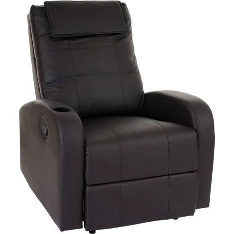 HHG Fauteuil De Télévision Durham, Fauteuil Relax, Chaise Longue, Similicuir ~ Café 3 HHG Fauteuil De Télévision Durham, Fauteuil Relax, Chaise Longue, Similicuir ~ Café