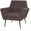 HELLOSHOP26 Fauteuil Chaise Siège Lounge Design Club Sofa Salon Acier Et Tissu Marron - Marron -Pas Cher Fauteuil Magasin 18945508 1