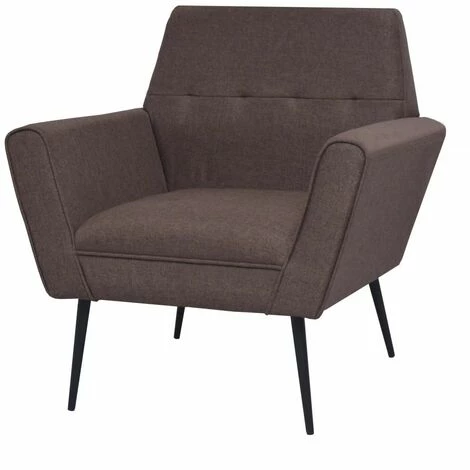 HELLOSHOP26 Fauteuil Chaise Siège Lounge Design Club Sofa Salon Acier Et Tissu Marron - Marron 3 HELLOSHOP26 Fauteuil Chaise Siège Lounge Design Club Sofa Salon Acier Et Tissu Marron - Marron