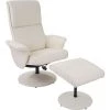 HHG Fauteuil Relax Helsinki, Fauteuil De Télévision Avec Tabouret ~ Similicuir, Crème 1 HHG Fauteuil Relax Helsinki, Fauteuil De Télévision Avec Tabouret ~ Similicuir, Crème -Pas Cher Fauteuil Magasin 18960226 1