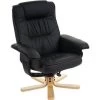 HHG Fauteuil De Télé M56, Fauteuil De Relaxation Sans Tabouret, Similicuir ~ Noir -Pas Cher Fauteuil Magasin 18960342 1