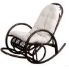 Rocking-chair Fauteuil à Bascule HHG-648, Bois Marron, Avec Coussin -Pas Cher Fauteuil Magasin 18960544 1