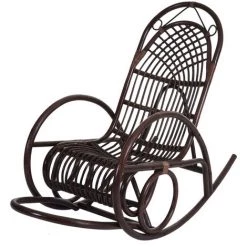 Rocking-chair Fauteuil à Bascule HHG-648, Bois Marron, Avec Coussin -Pas Cher Fauteuil Magasin 18960544 5