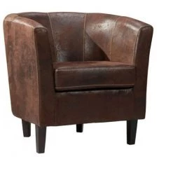 INSIDE75 Fauteuil Cabriolet NEWPORT En Microfibre Vintage Marron - Marron