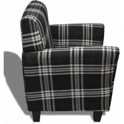 HELLOSHOP26 Fauteuil Chaise Siège Lounge Design Club Sofa Salon Avec Coussin Tissu Noir - Noir -Pas Cher Fauteuil Magasin 19056495 4