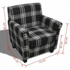 HELLOSHOP26 Fauteuil Chaise Siège Lounge Design Club Sofa Salon Avec Coussin Tissu Noir - Noir -Pas Cher Fauteuil Magasin 19056495 5
