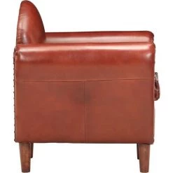 YOUTHUP Fauteuil Tube Marron 77x65x79 Cm Cuir Véritable 9 YOUTHUP Fauteuil Tube Marron 77x65x79 Cm Cuir Véritable -Pas Cher Fauteuil Magasin 19547984 3