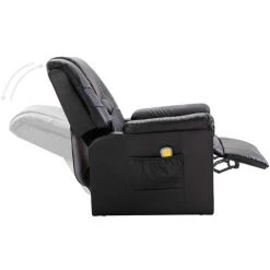 YOUTHUP Fauteuil De Massage Noir Similicuir -Pas Cher Fauteuil Magasin 19551528 3