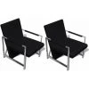 HELLOSHOP26 Fauteuil Chaise Siège Lounge Design Club Sofa Salon 2 Pcs Avec Cadre Chromé Cuir Synthétique Noir - Noir -Pas Cher Fauteuil Magasin 19578789 1
