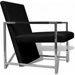 HELLOSHOP26 Fauteuil Chaise Siège Lounge Design Club Sofa Salon 2 Pcs Avec Cadre Chromé Cuir Synthétique Noir - Noir 9 HELLOSHOP26 Fauteuil Chaise Siège Lounge Design Club Sofa Salon 2 Pcs Avec Cadre Chromé Cuir Synthétique Noir - Noir -Pas Cher Fauteuil Magasin 19578789 3
