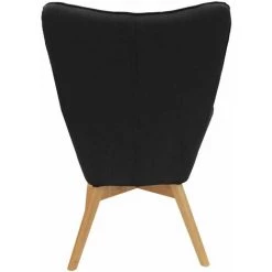 ALTOBUY HAYNA - Fauteuil Noir Et Piétement Naturel - Noir 10 ALTOBUY HAYNA - Fauteuil Noir Et Piétement Naturel - Noir -Pas Cher Fauteuil Magasin 19595117 4