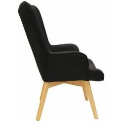 ALTOBUY HAYNA - Fauteuil Noir Et Piétement Naturel - Noir 11 ALTOBUY HAYNA - Fauteuil Noir Et Piétement Naturel - Noir -Pas Cher Fauteuil Magasin 19595117 5