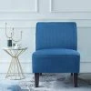 COSTWAY Fauteuil D'Appoint Sans Accoudoir, Canapé Simple Rembourré Par Des Eponges Elastique, Pieds En Bois De Pin(Bleu) -Pas Cher Fauteuil Magasin 19609018 1