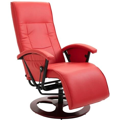 HELLOSHOP26 Fauteuil Chaise Siège Lounge Design Club Sofa Salon Tv Pivotant Rouge Similicuir - Rouge 3 HELLOSHOP26 Fauteuil Chaise Siège Lounge Design Club Sofa Salon Tv Pivotant Rouge Similicuir - Rouge