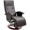 HELLOSHOP26 Fauteuil Chaise Siège Lounge Design Club Sofa Salon Tv Pivotant Marron Similicuir - Marron