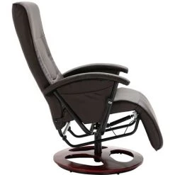 HELLOSHOP26 Fauteuil Chaise Siège Lounge Design Club Sofa Salon Tv Pivotant Marron Similicuir - Marron -Pas Cher Fauteuil Magasin 19669630 3