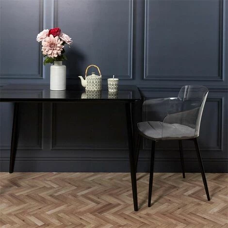 THE HOME DECO FACTORY 2 Fauteuils De Table Design Transparent Lilia - 53 X 59 X 81 - Noir 4 THE HOME DECO FACTORY 2 Fauteuils De Table Design Transparent Lilia - 53 X 59 X 81 - Noir – Image 2