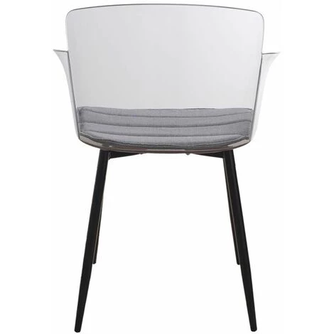 THE HOME DECO FACTORY 2 Fauteuils De Table Design Transparent Lilia - 53 X 59 X 81 - Noir 6 THE HOME DECO FACTORY 2 Fauteuils De Table Design Transparent Lilia - 53 X 59 X 81 - Noir – Image 4