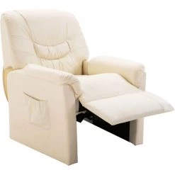 HELLOSHOP26 Fauteuil Chaise Siège Lounge Design Club Sofa Salon Inclinable Crème Similicuir - Crème 11 HELLOSHOP26 Fauteuil Chaise Siège Lounge Design Club Sofa Salon Inclinable Crème Similicuir - Crème -Pas Cher Fauteuil Magasin 19700538 5
