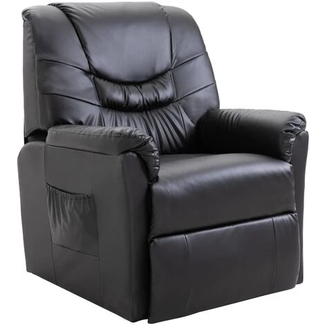 HELLOSHOP26 Fauteuil Chaise Siège Lounge Design Club Sofa Salon Inclinable Noir Similicuir - Noir 3 HELLOSHOP26 Fauteuil Chaise Siège Lounge Design Club Sofa Salon Inclinable Noir Similicuir - Noir