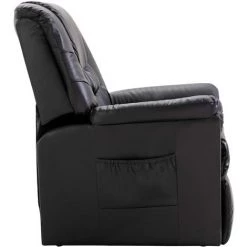 HELLOSHOP26 Fauteuil Chaise Siège Lounge Design Club Sofa Salon Inclinable Noir Similicuir - Noir 9 HELLOSHOP26 Fauteuil Chaise Siège Lounge Design Club Sofa Salon Inclinable Noir Similicuir - Noir -Pas Cher Fauteuil Magasin 19700542 3
