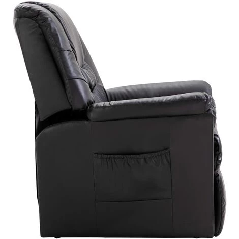 HELLOSHOP26 Fauteuil Chaise Siège Lounge Design Club Sofa Salon Inclinable Noir Similicuir - Noir 5 HELLOSHOP26 Fauteuil Chaise Siège Lounge Design Club Sofa Salon Inclinable Noir Similicuir - Noir – Image 3