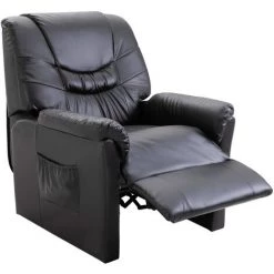 HELLOSHOP26 Fauteuil Chaise Siège Lounge Design Club Sofa Salon Inclinable Noir Similicuir - Noir 11 HELLOSHOP26 Fauteuil Chaise Siège Lounge Design Club Sofa Salon Inclinable Noir Similicuir - Noir -Pas Cher Fauteuil Magasin 19700542 5
