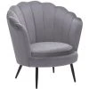 BELIANI Fauteuil Fleur En Velours Gris - Gris