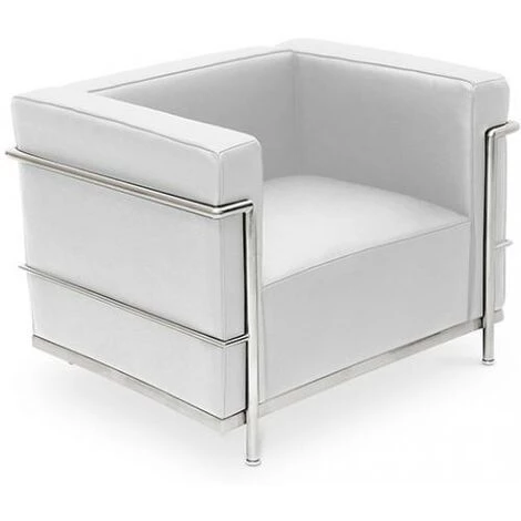 PRIVATEFLOOR Fauteuil Kart3 - Cuir Premium Blanc - Acier Inoxydable, Cuir, Cuir, Metal - Blanc 3 PRIVATEFLOOR Fauteuil Kart3 - Cuir Premium Blanc - Acier Inoxydable, Cuir, Cuir, Metal - Blanc