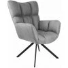 ALTOBUY WARREN - Fauteuil Pivotant Tissu Gris Et Pieds Métal - Gris -Pas Cher Fauteuil Magasin 19792221 1